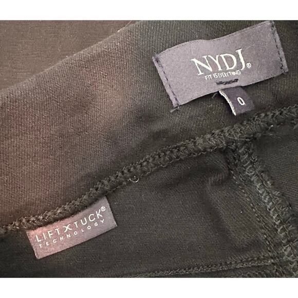 NYDJ Black Pull On Cuffed Shorts Womens Size 0 Cotton Twill Denim Slimming - Picture 7 of 7